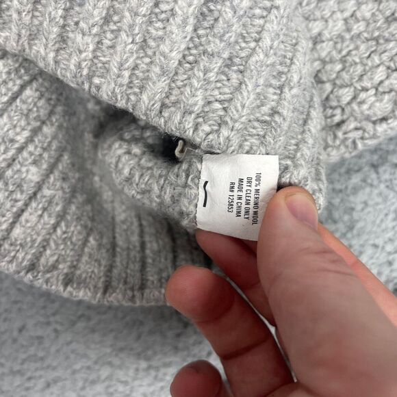 Taylor Stitch Merino Wool Fishermans Sweater Womens M Gray Chunky Knit - Picture 4 of 8